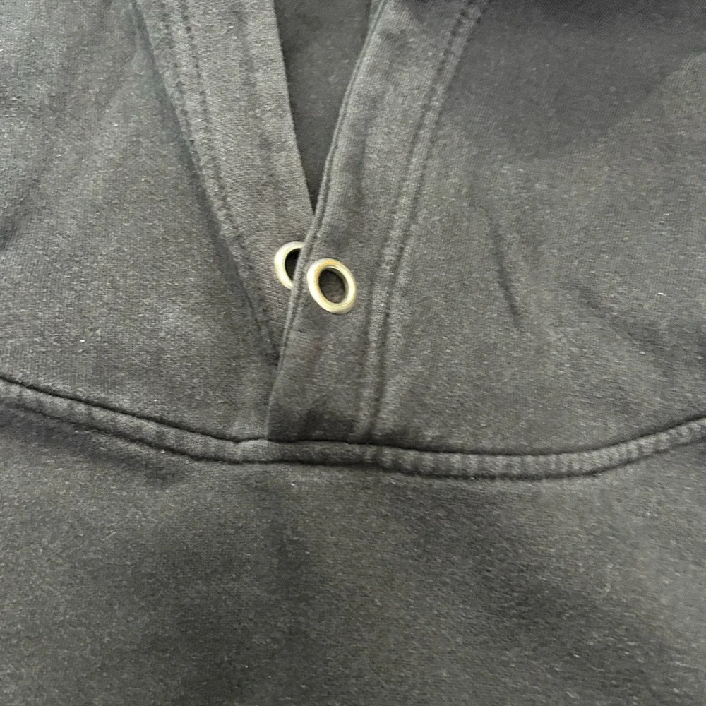 🔥🔥Vintage NIKE Essential Black Embroidered Swoosh‎ Hoodie Men Sz Lg - GUC
